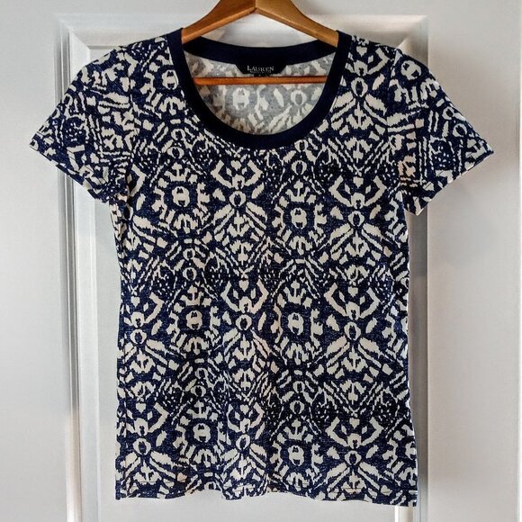 Lauren Ralph Lauren Tops - Lauren Ralph Lauren Monogram Cotton Print Tee